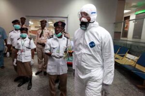 Illustrative picture of Health workers in Ebola response