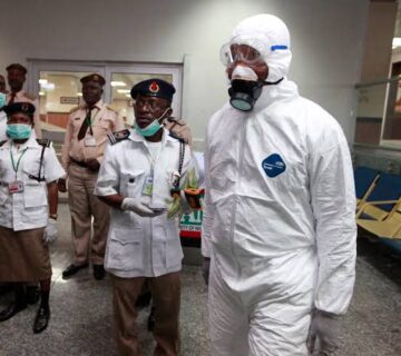 Illustrative picture of Health workers in Ebola response
